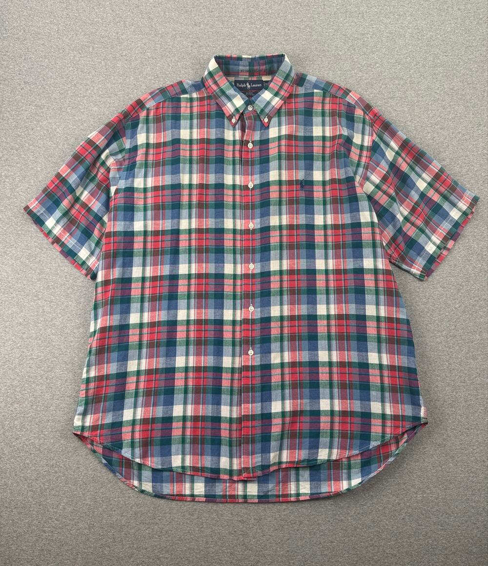 Ralph Lauren Blake Button Down Shirt Mens XL Colorful Multi Plaid Short-Sleeve